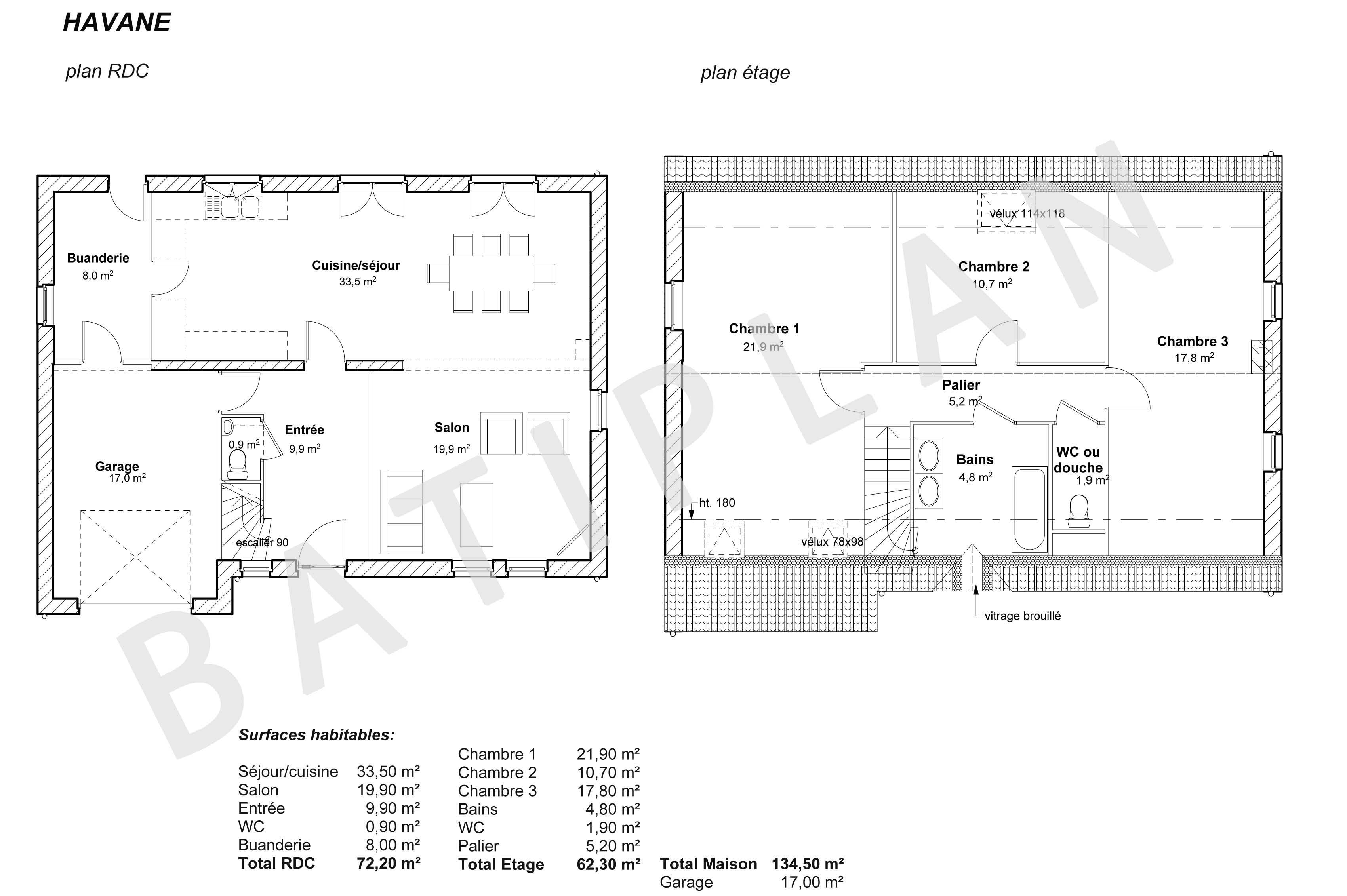 Plan maison Havane